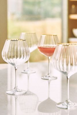 Anthropologie Waterfall Red Wine Glasses, Set Of 4 By  In Clear Size S/4 Red Wine