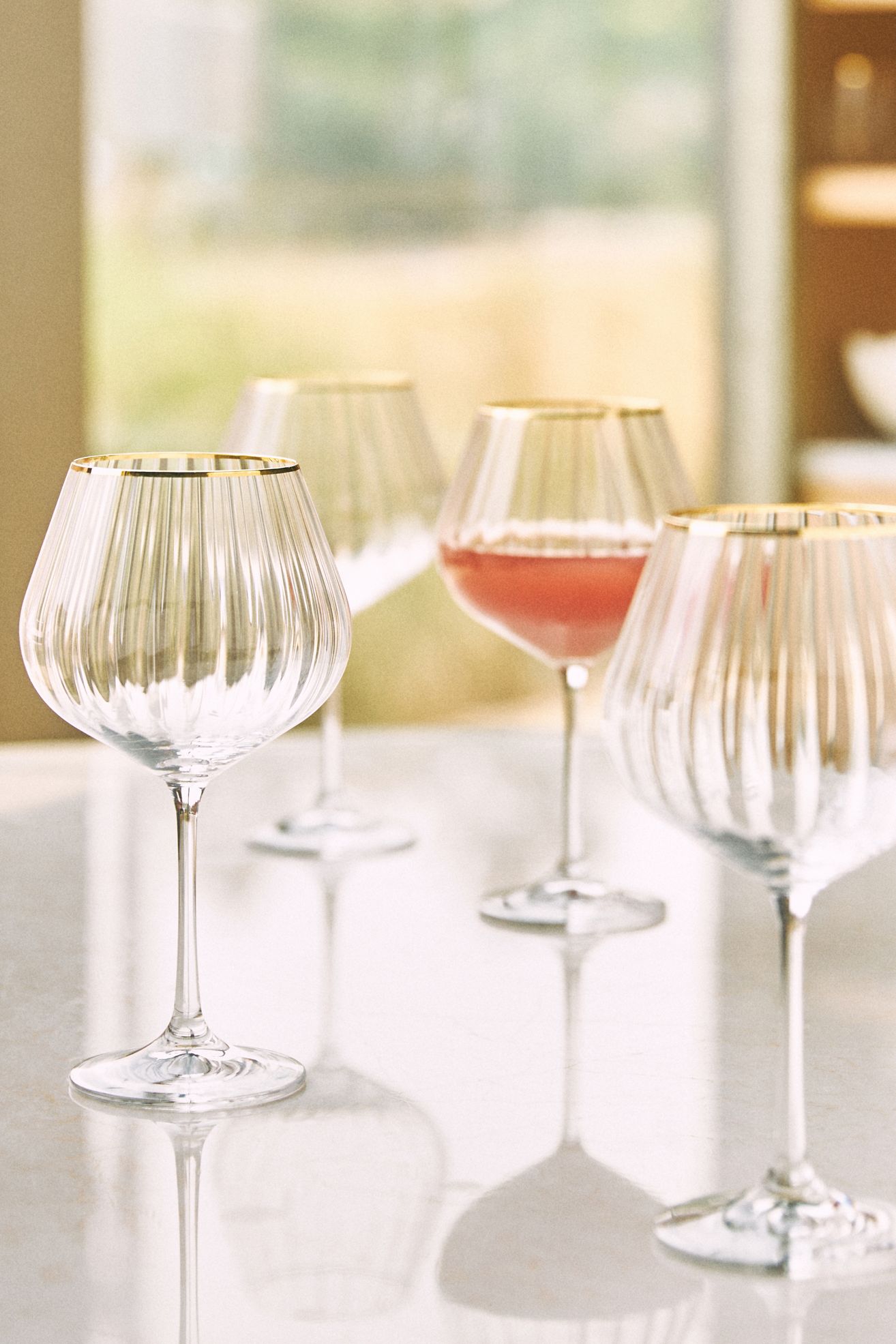 Waterfall Red Wine Glasses, Set of 4 - Clear, Standard, Set Of 4