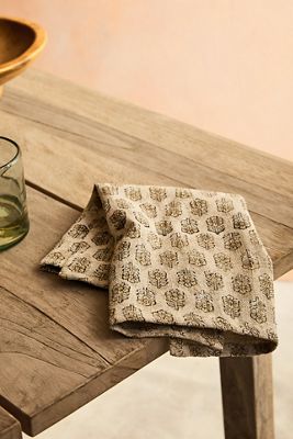 Tulsi Leaf Linen Napkin