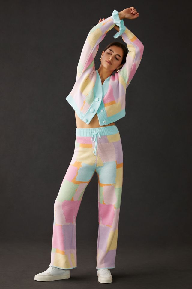 Olivia Rubin Jessie Pastel Scribble Cropped Cardigan Sweater #4