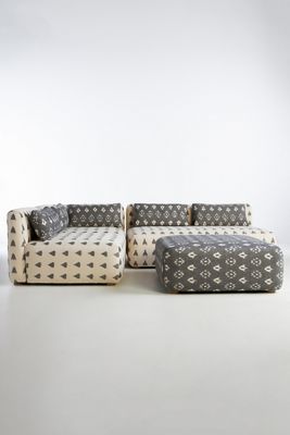 Woven Ikat Kori Armless Sofa