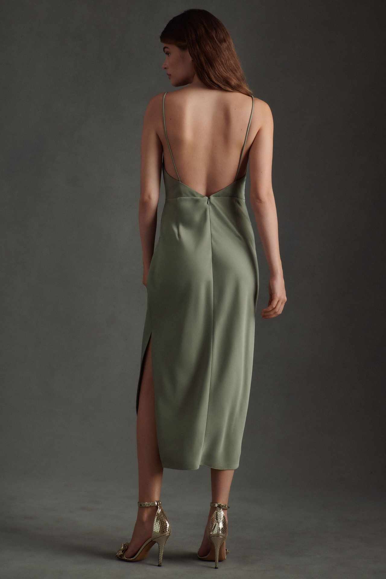 BHLDN August Satin Charmeuse Midi Dress