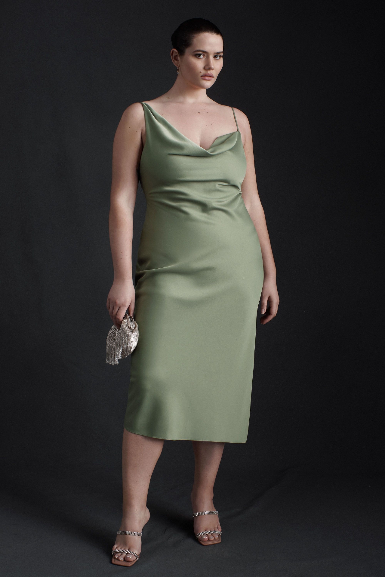 BHLDN August Satin Charmeuse Midi Dress