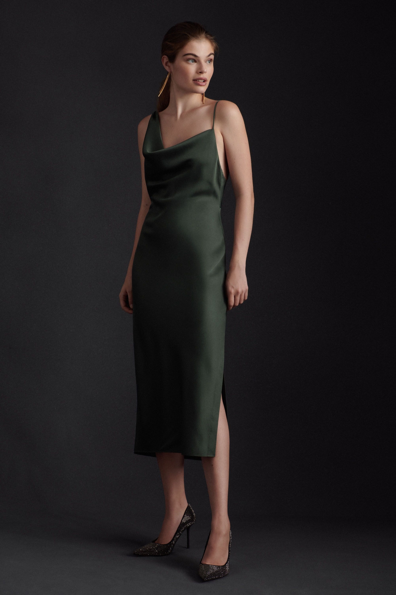 BHLDN August Satin Charmeuse Midi Dress