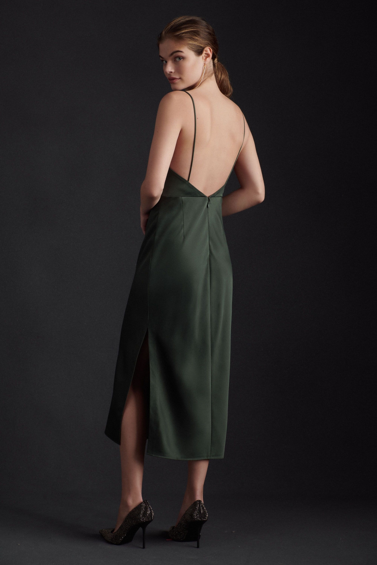 BHLDN August Satin Charmeuse Midi Dress