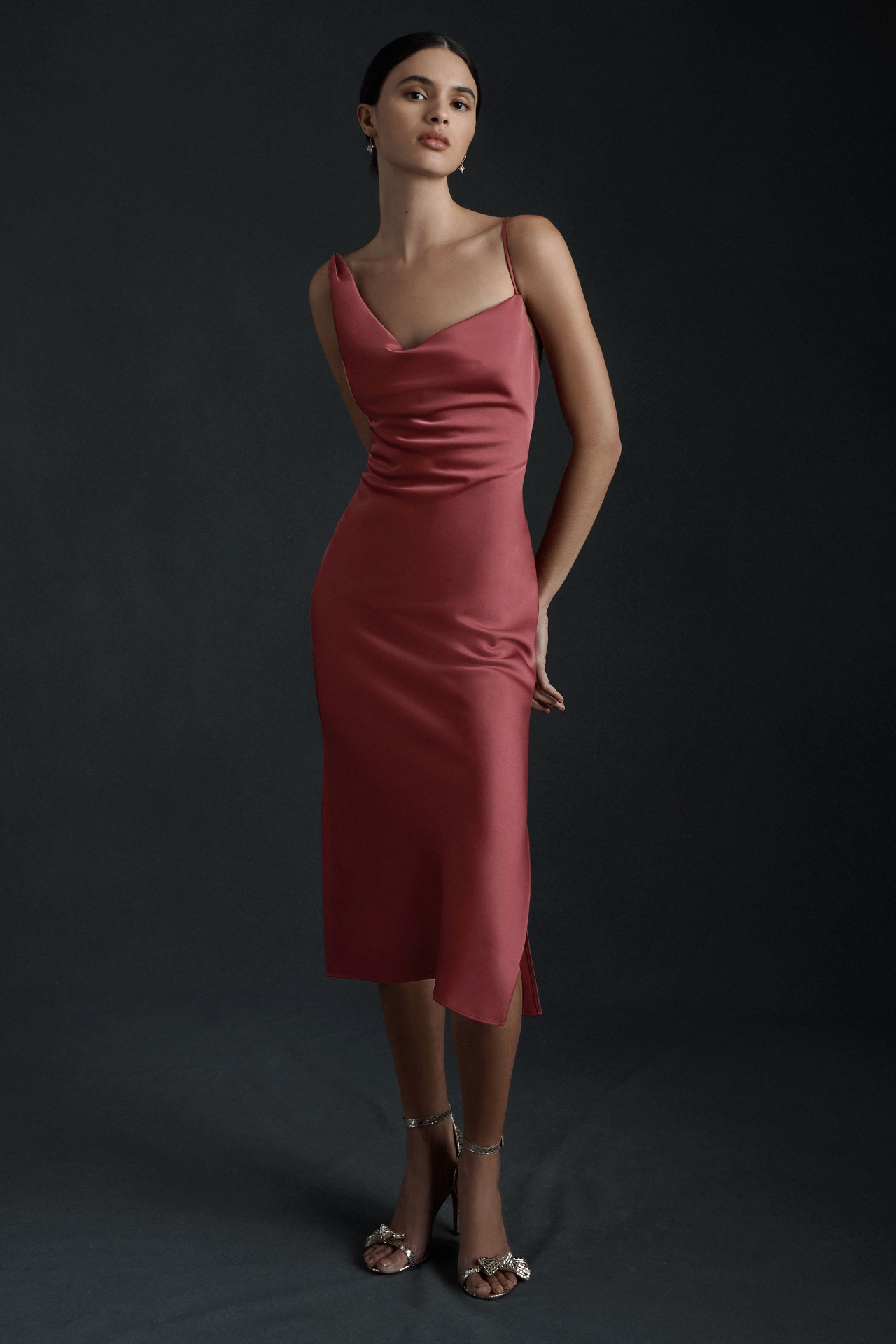 BHLDN August Satin Charmeuse Midi Dress