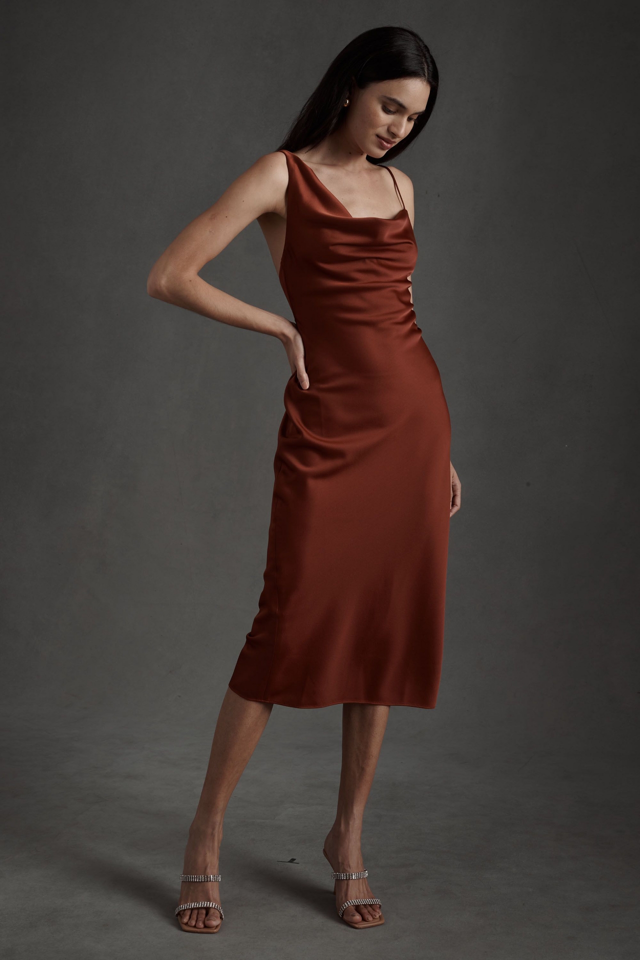 BHLDN August Satin Charmeuse Midi Dress