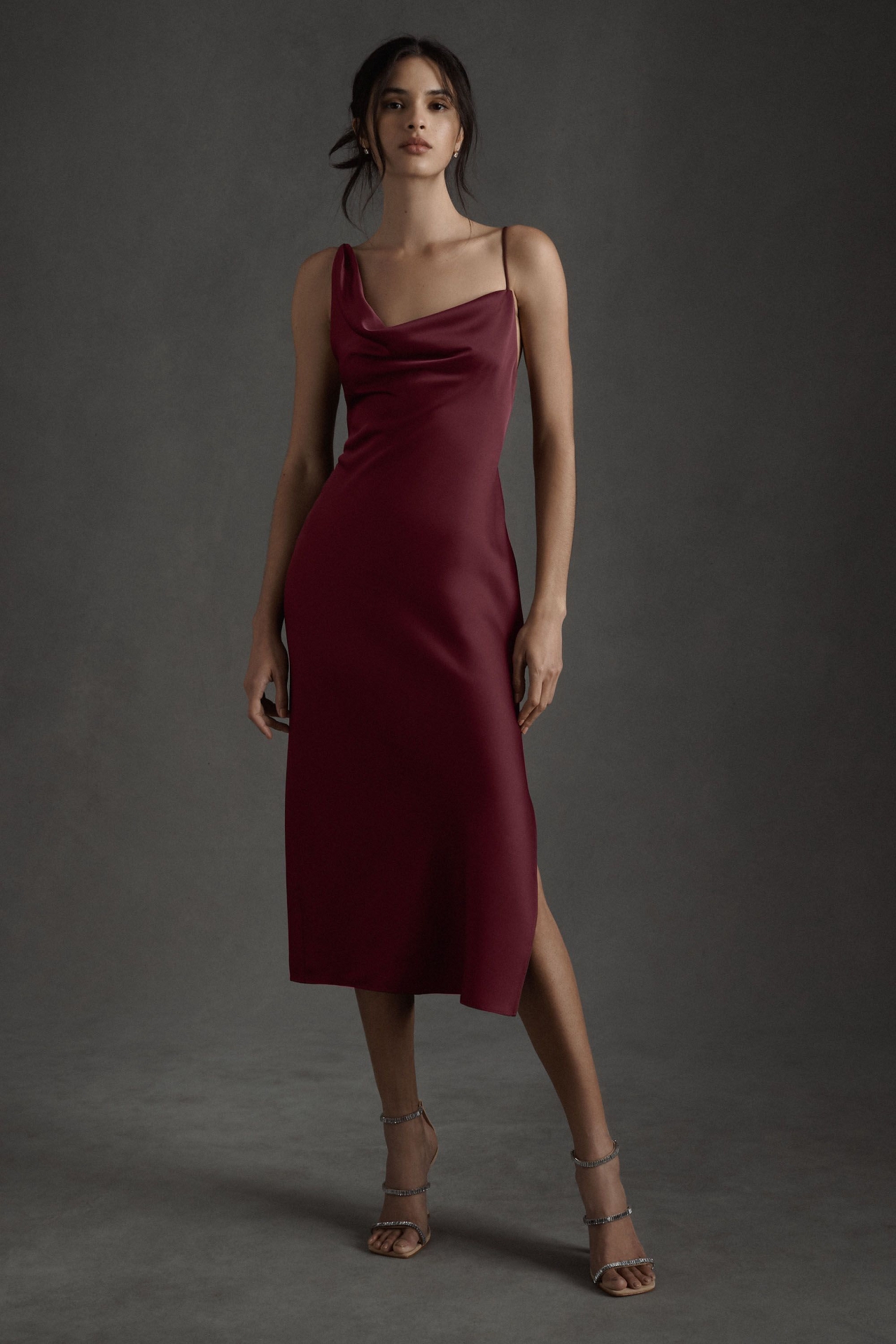 BHLDN August Satin Charmeuse Midi Dress