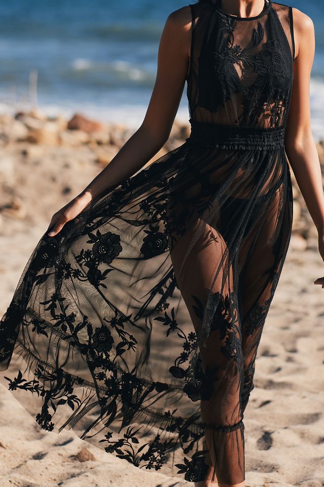 Anthropologie long black store dress