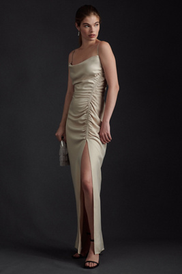 bhldn jennings satin charmeuse dress Bhldn Jennings Satin Charmeuse Dress In Orange
