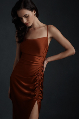 bhldn jennings satin charmeuse dress BHLDN Jennings Satin Charmeuse Dress from