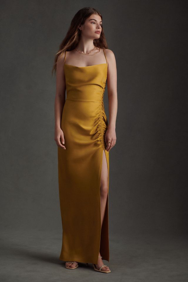 NEW Anthropologie Fallon Eyelet Maxi Dress size 4 Marigold Yellow $228 NWT