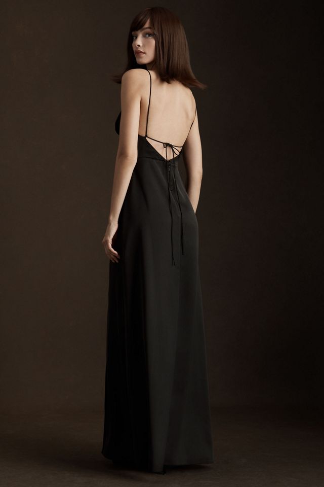 BHLDN Remy Cowl-Neck Faux-Wrap Satin Gown #2