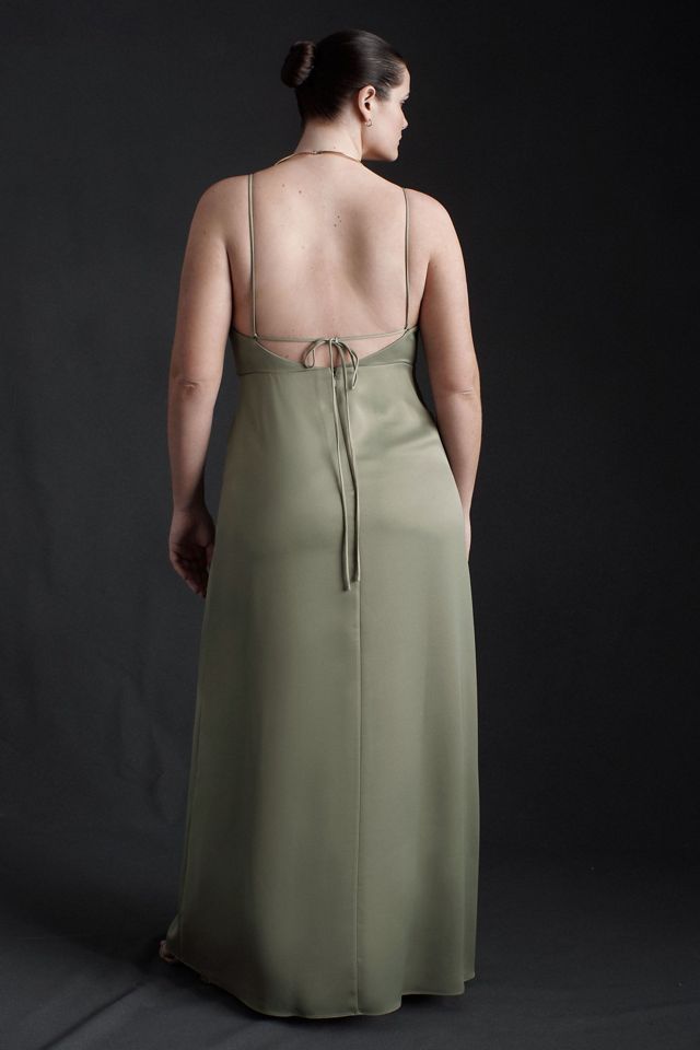 BHLDN Remy Cowl-Neck Faux-Wrap Satin Gown #5