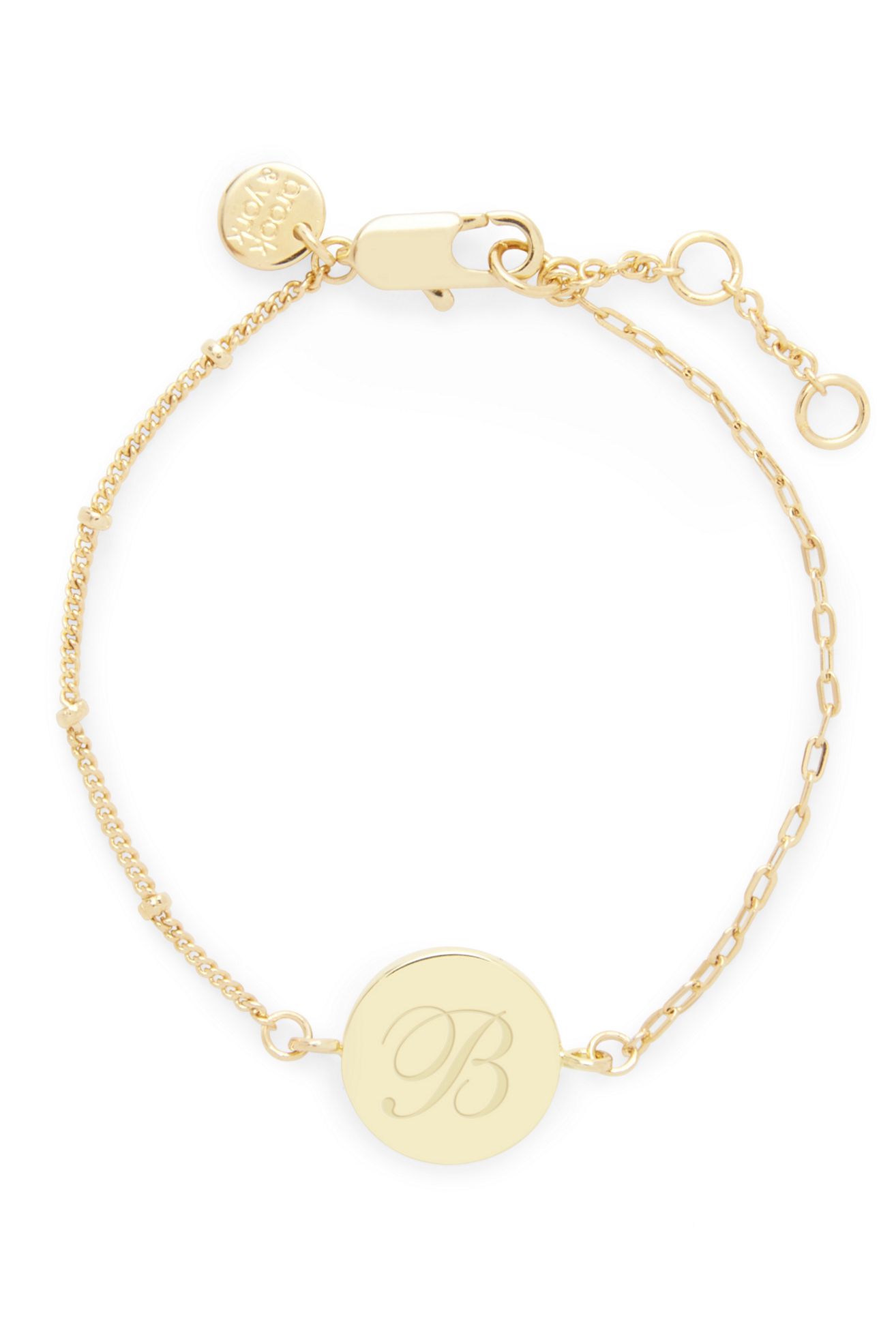 Brook & York Custom Monogram Disc Charm Bracelet