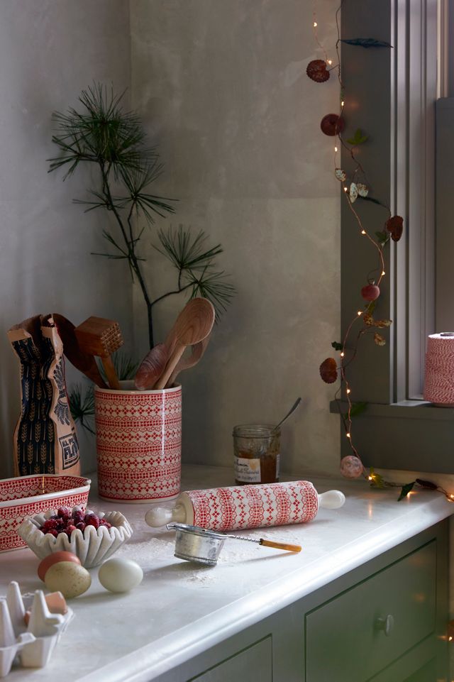 Fair Isle Ceramic Rolling Pin #1
