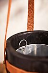 Hanging Teak Root Pot with Leather Straps #2