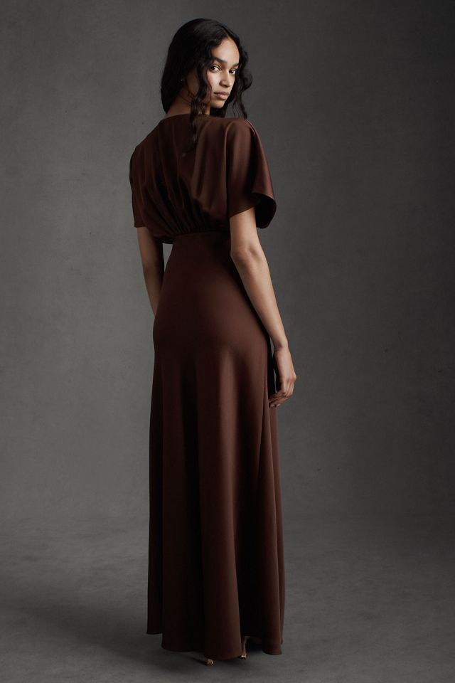 BHLDN Leila Satin Charmeuse Maxi Dress | Anthropologie