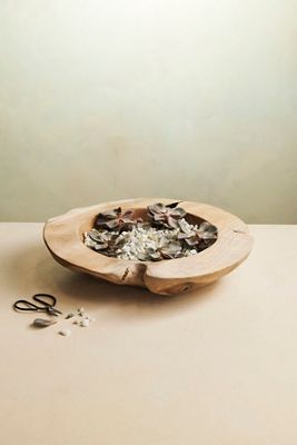 Teak Root Round Bowl Planter, 16"
