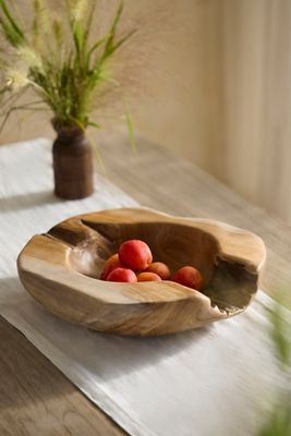 Teak Root Round Bowl Planter, 16"