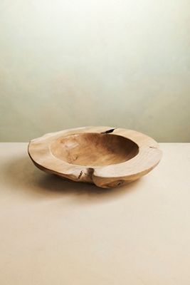 Teak Root Round Bowl Planter, 16"