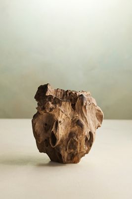 Teak Root Form Planter, 4"