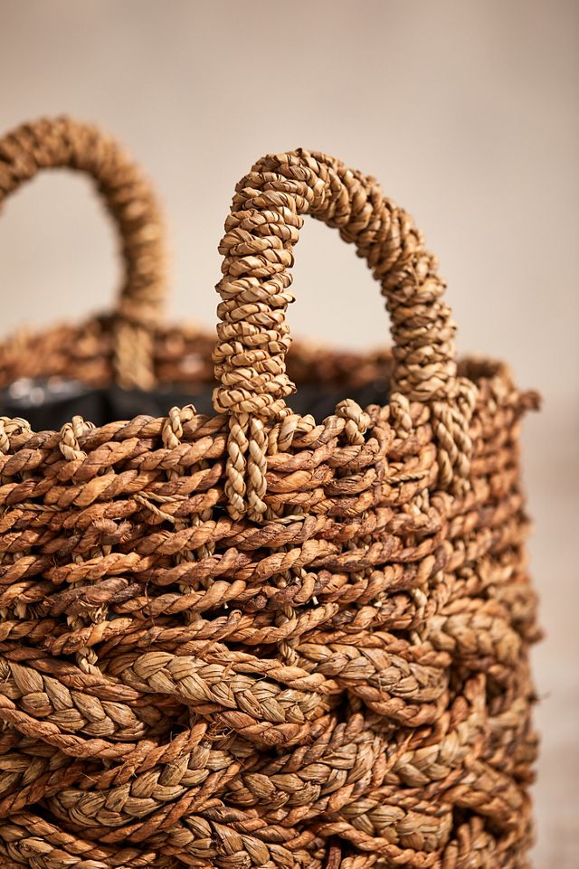 Woven Braided Handled Planter, 12" #1