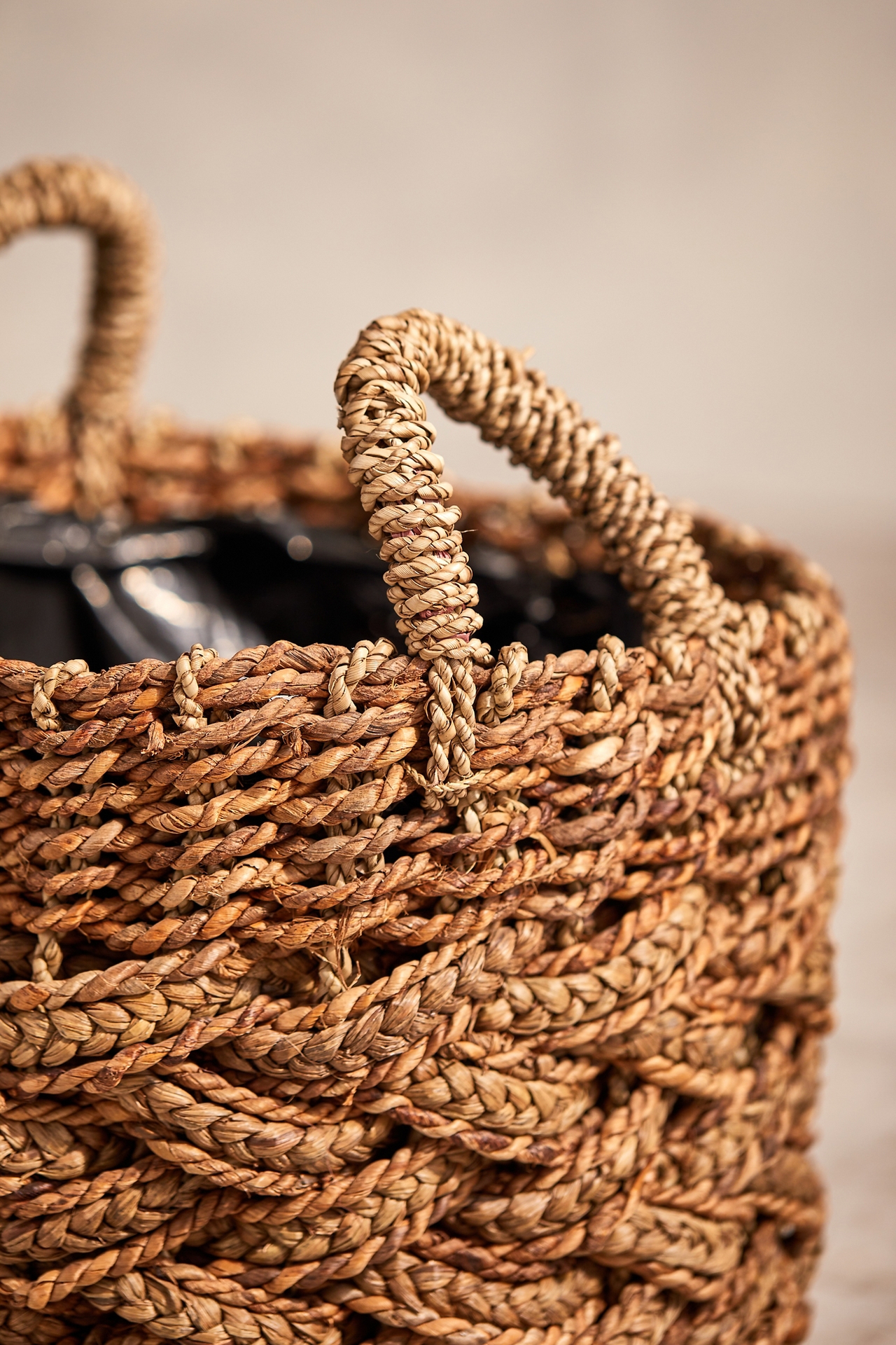 Braided Woven Handled Planter