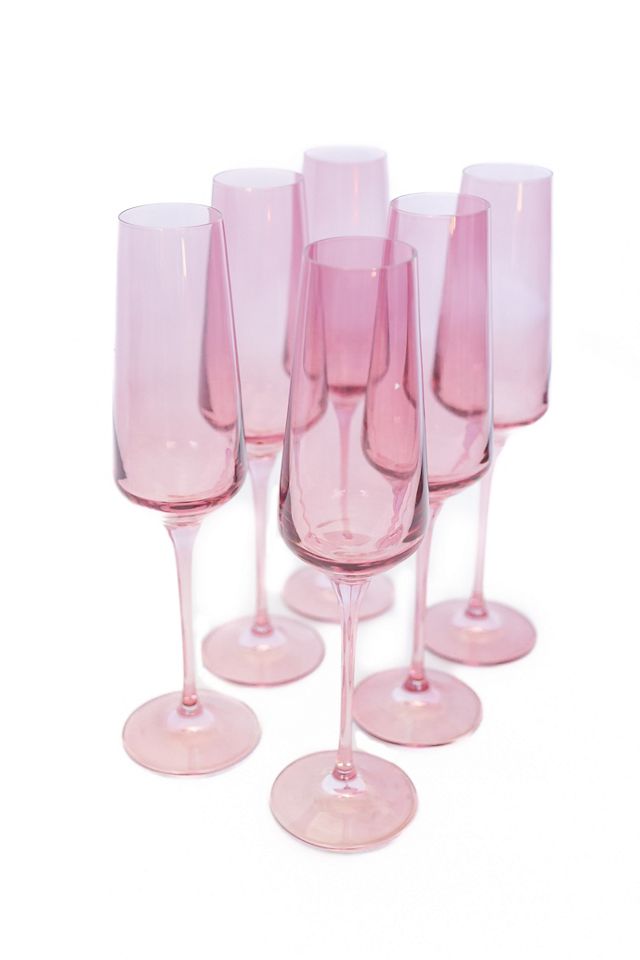 Neutral Colorful Floral Personalized Champagne Flutes