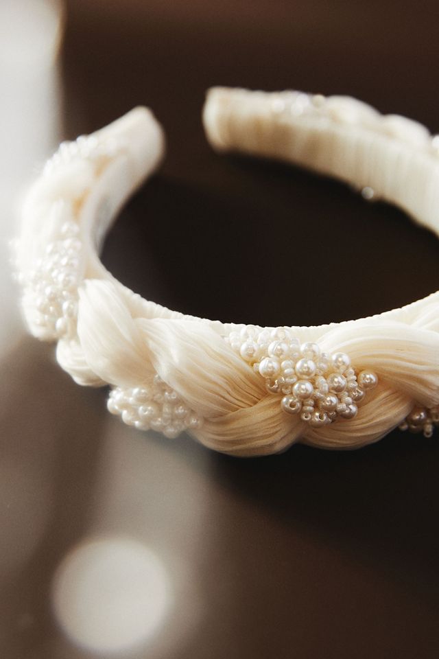 Loeffler Randall Leon Pearl Braided Headband | Anthropologie display picture 3