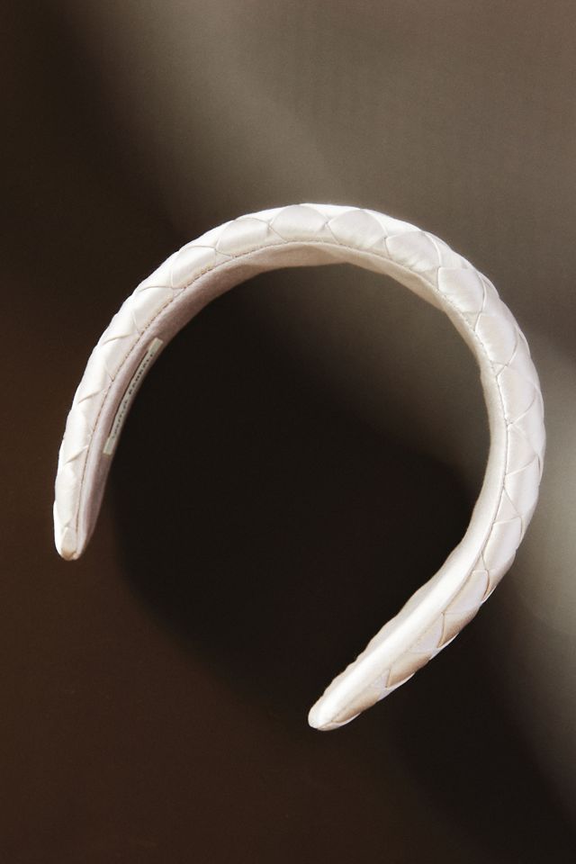 Loeffler Randall Everly Cream Puffy Woven Headband  display picture 1