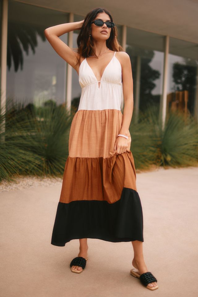 Colorblock cheap maxi dress