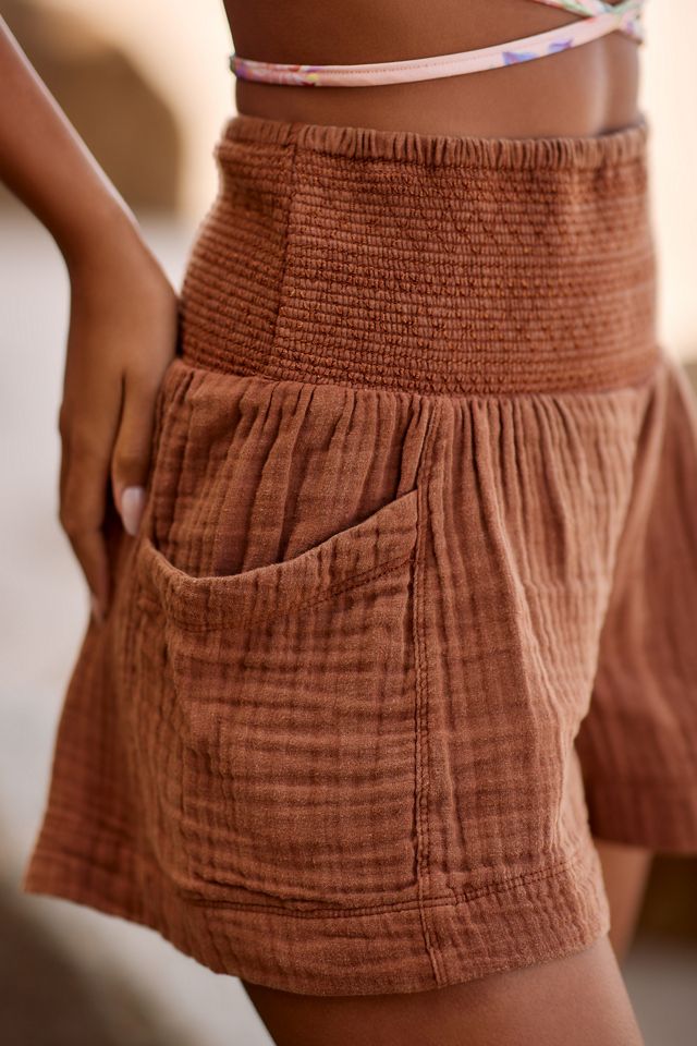 Kaveri High-Waisted Smocked Shorts #1