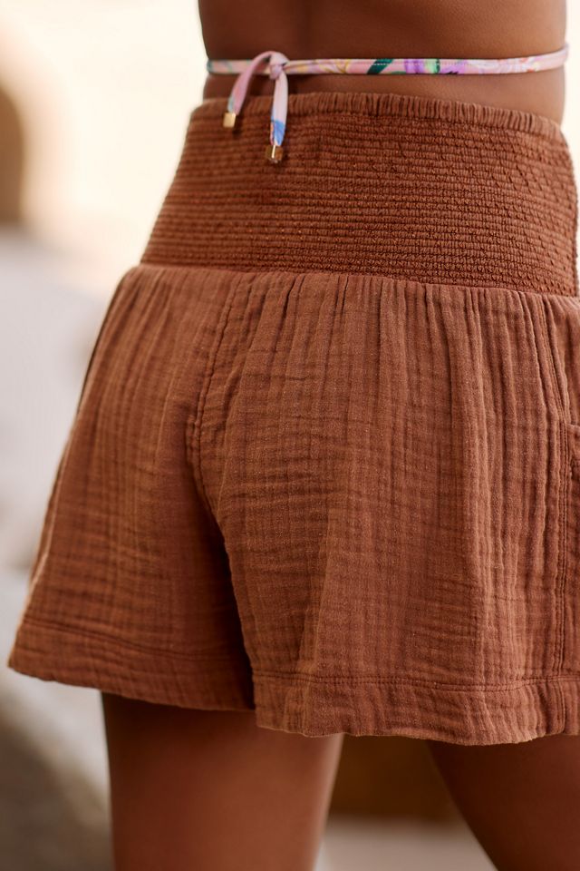 Kaveri High-Waisted Smocked Shorts #3