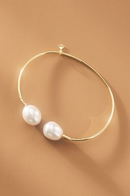 Tai Double-pearl Cuff Bracelet In Gold