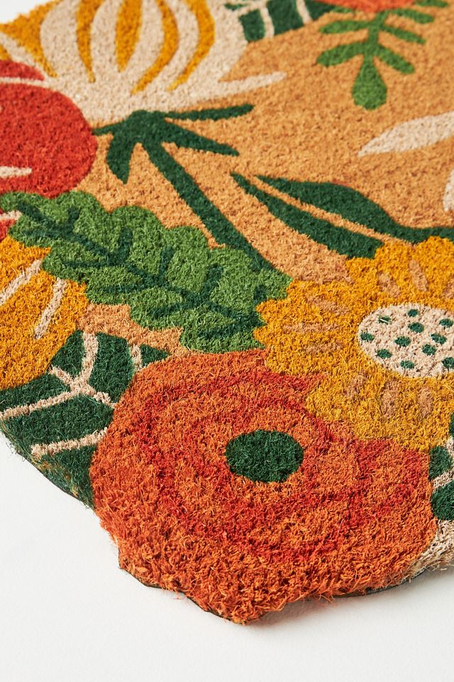 Autumn Florals Shaped Doormat #1