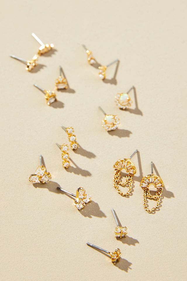 14k Gold Cubic Zirconia Stud Earring Gift Set #2