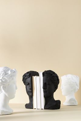 Anthropologie Grecian Bust Bookends In Black