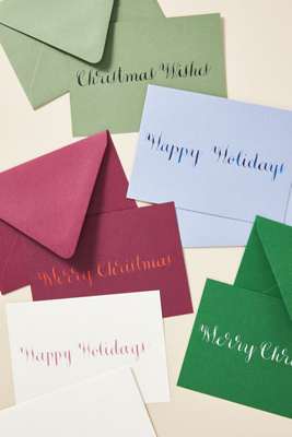 Hand Calligraphy Holiday Notes Set | AnthroLiving