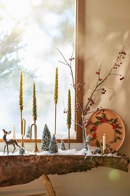 Tree Unscented Taper Candles, Set of 2