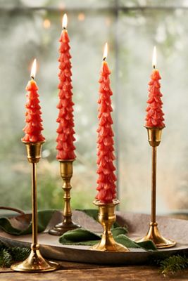 Tree Unscented Taper Candles, Set of 2