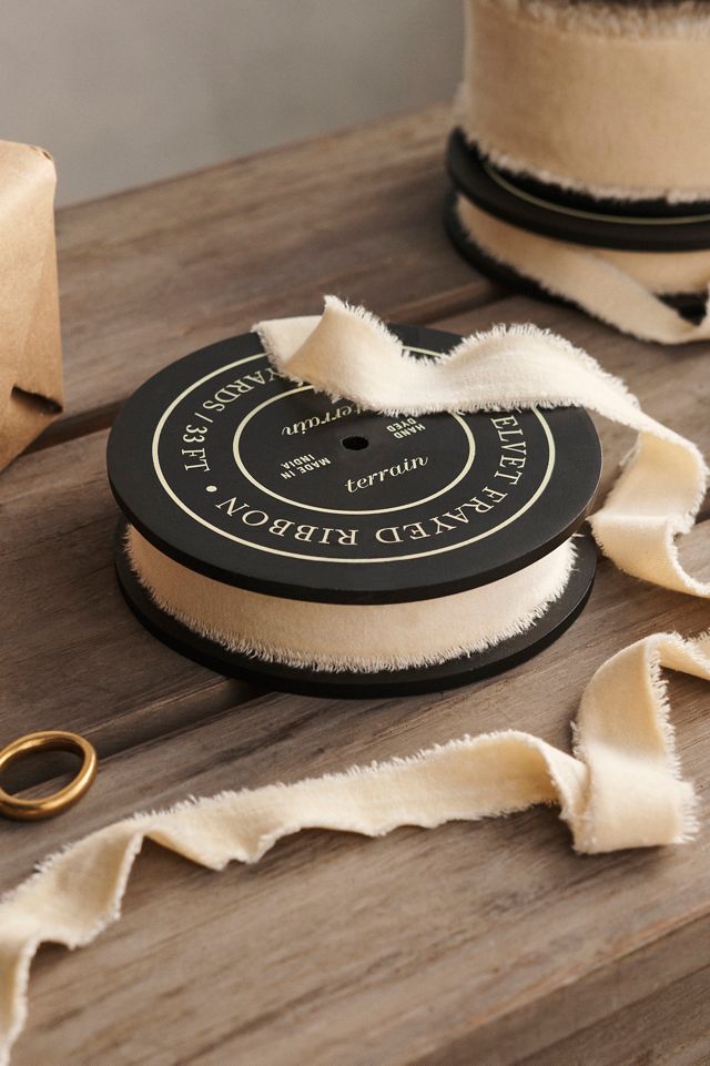 Antiqued Frayed Velvet Ribbon #1