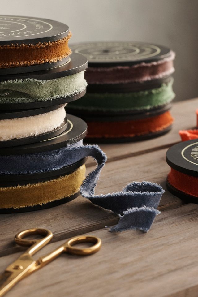 Antiqued Frayed Velvet Ribbon #4