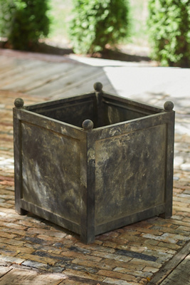 Terrain Square Galvanized Planter, 22"