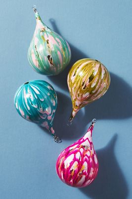 Marbled Ornaments, Set of 4