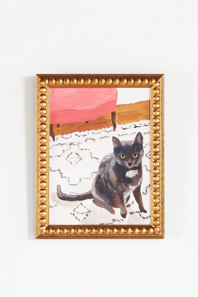 Cat with Pink Chair Wall Art #1