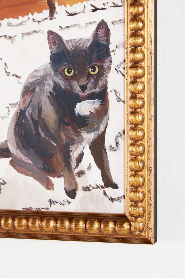 Cat with Pink Chair Wall Art #2
