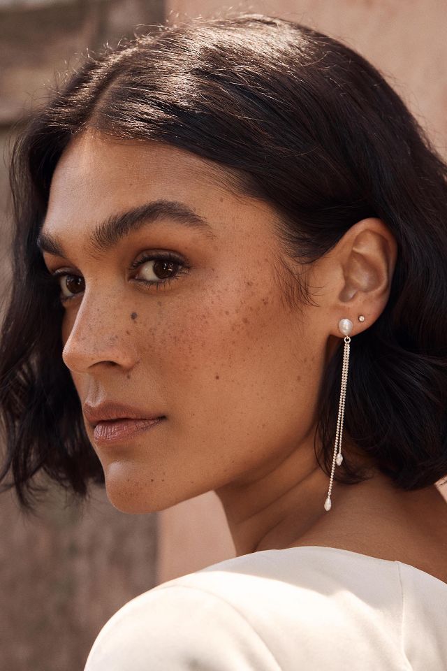 Chan Luu Silver Pearl Drop Earrings Anthropologie