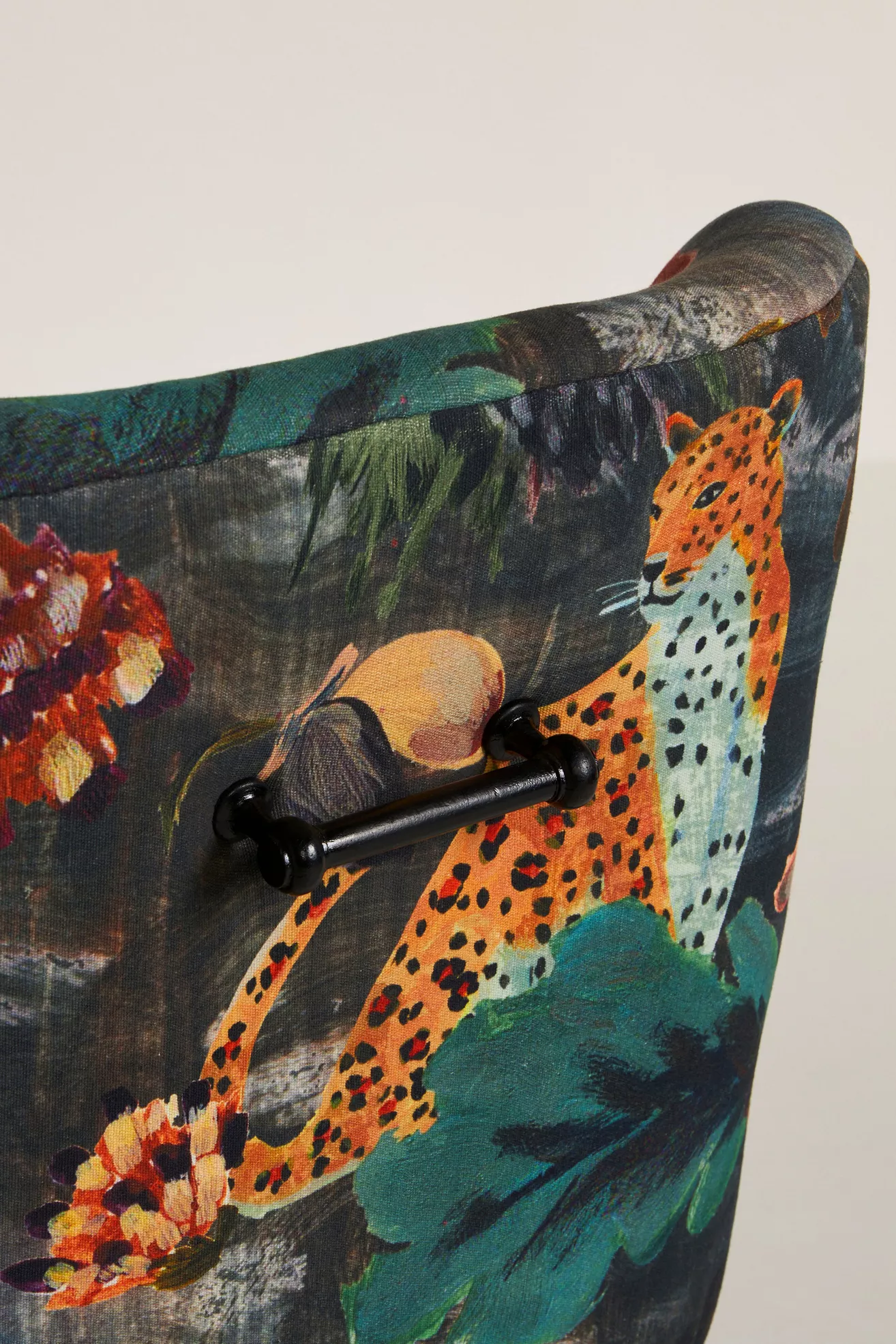 Close-up of chair back showing pattern and texture
