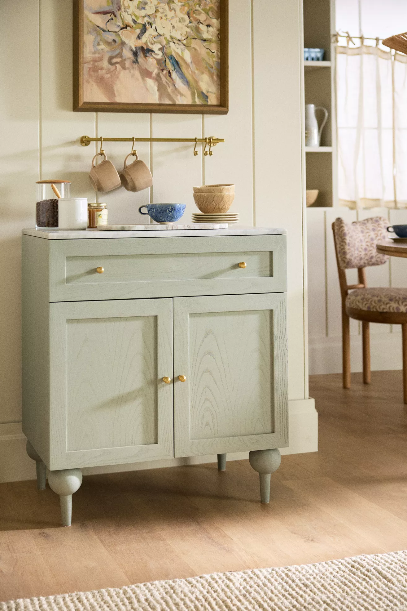 The Fern Marble Top Entryway Cabinet
